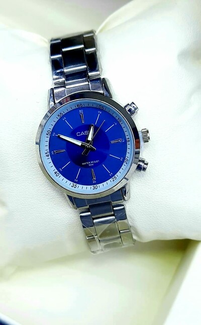 Casio Analog Blue Dial Silver LadIes Watch (P02047)