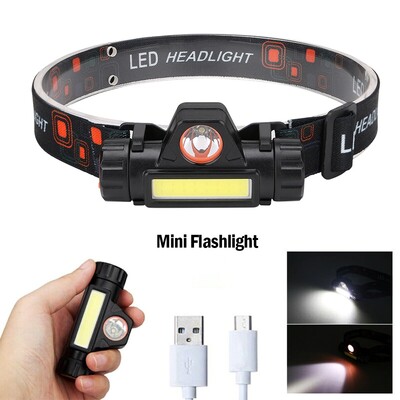 Portable Mini Flashlight Q5+COB Led Headlamp (P00111)